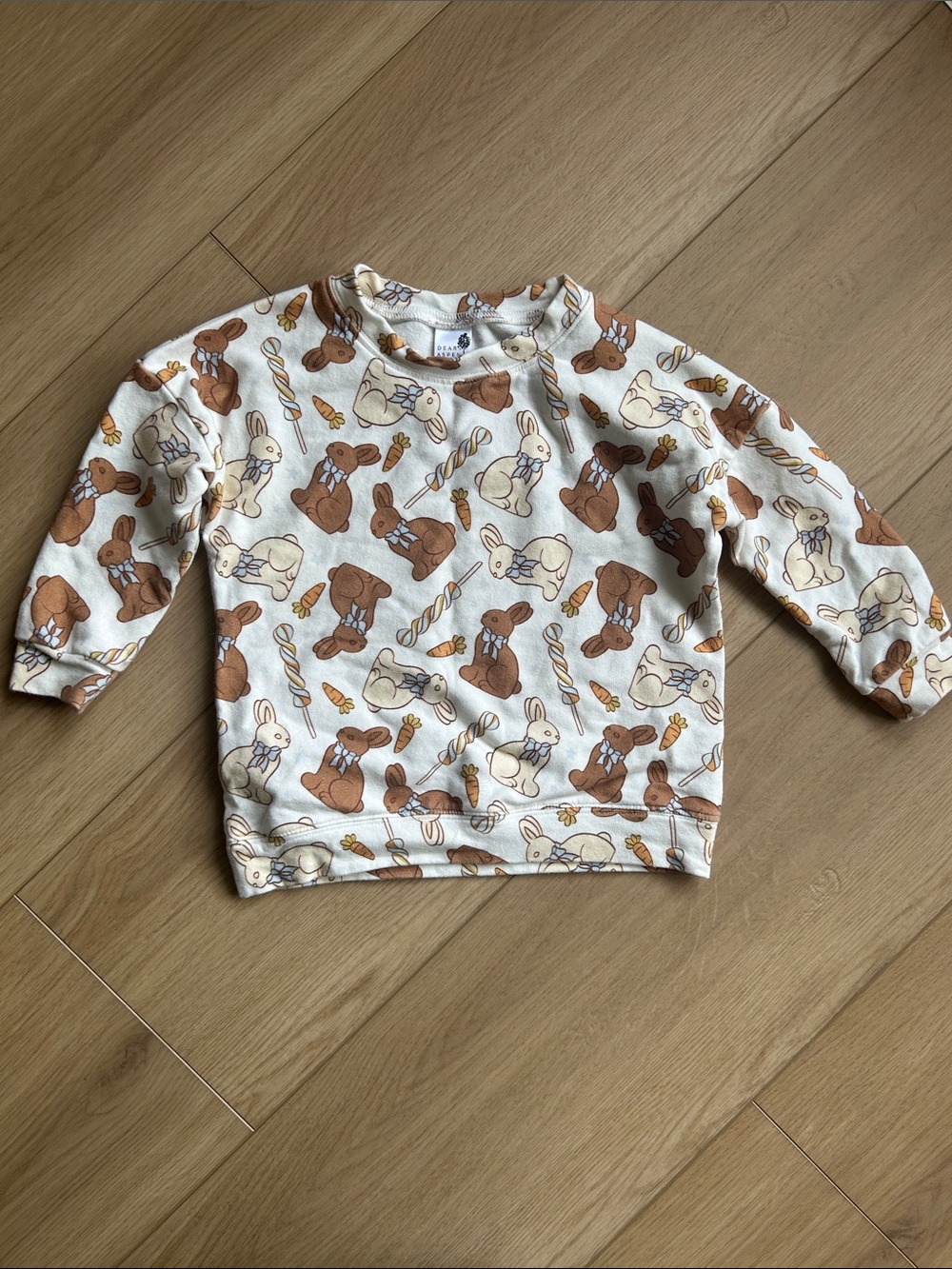 Dear Aspen Bunny Pullover- Cream & Brown